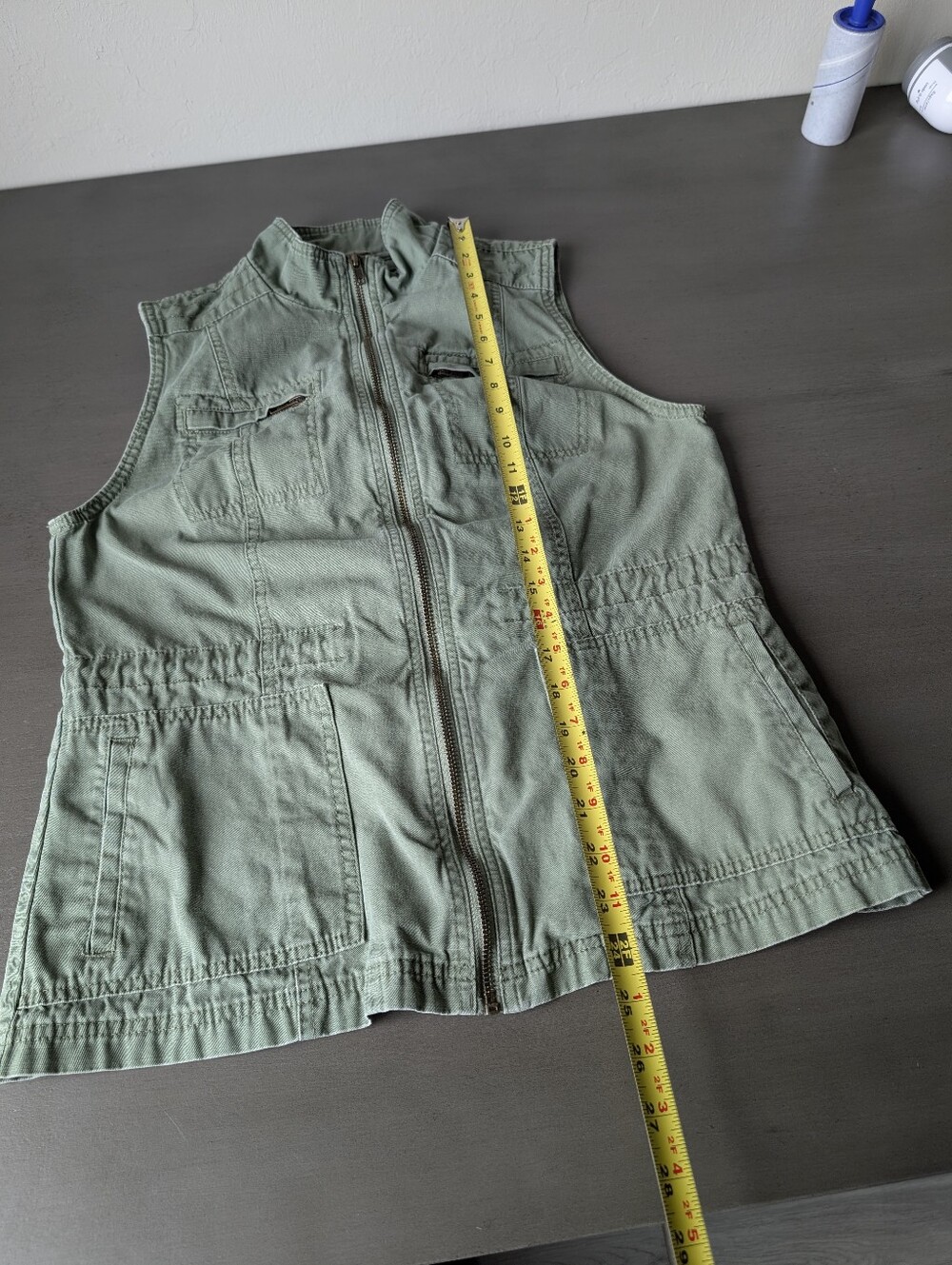 Merona Olive Green Sleeveless Utility Vest Cotton Size M Front Pockets Target - Picture 13 of 13